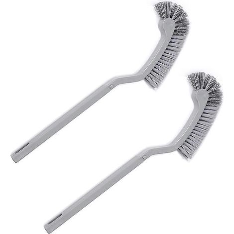 Lot de 2 brosses de nettoyage à long manche, brosse douce, brosse de nettoyage pour toilettes, brosse de toilette - Gris (1/5)