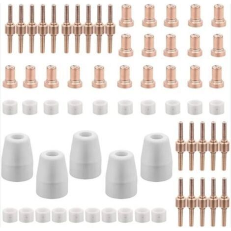65 Pièces PT31 Consommables Plasma Decoupeur Plasma Parkside Cut 30 40 50 Consommables de Découpeuse Plasma Accessoire Decoupeur Plasma Electrode Tip Buse