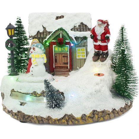 996986 Carrusel de paisajes navideños con música, luces y movimiento
