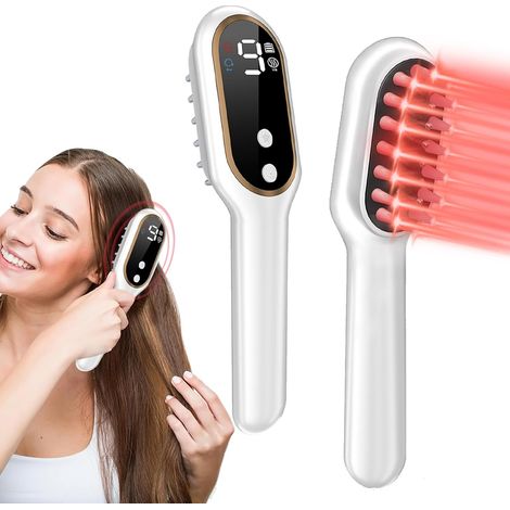 Laser therapy hair growth comb - red brush for hair growth, daily scalp care routine, home use for men and women (1/5)