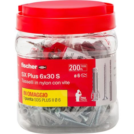 FISCHER Sx Plus Tassello in nylon 6x30 S ProPack (200 Pz.) codice prod: 570206 (1/3)