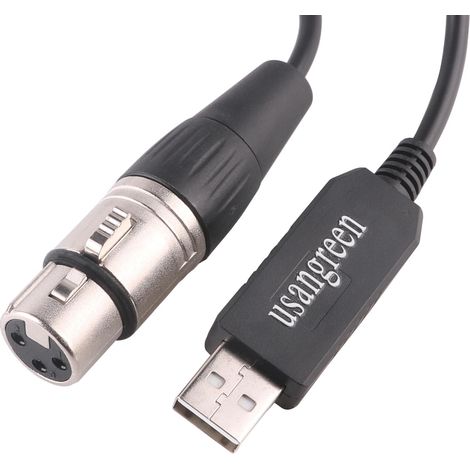 Adaptateur d'interface USB vers DMX LED DMX512 XLR connecteur RS485 convertisseur de niveau de signal d'ordinateur PC câble contrôleur d'éclairage de scène 1 m (1/5)