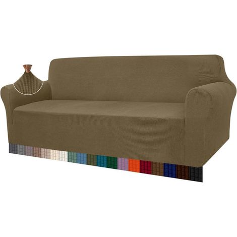 Sofabezug Jacquard Stretch Sofahusse Haustier 4 Sitzer Khakigrün (1/5)