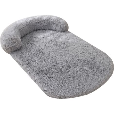 Lit pour chien amovible, doux, confortable, lavable, base antidérapante, caisse en peluche chaude pour la maison, gris clair XL : 120 x 75 cm. (1/5)
