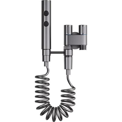 Dual control bidet nozzle set, portable toilet nozzle, 2 water flow modes (anthracite grey) (1/5)