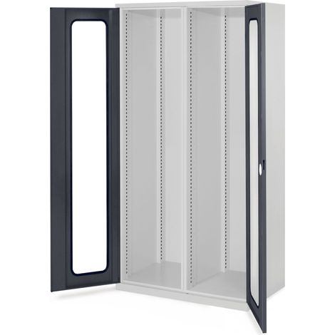 Kappes Schwerlastschränke mit Mitteltrennwand 1950x1000x600mm Sichtfenstertüren Modell 50 anthrazitgrau