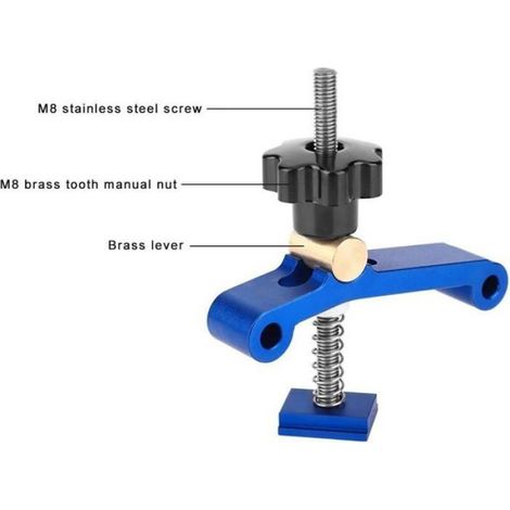 Pinces métalliques en T - - Pince fente en T - Alliage aluminium - Bleu - Serrage puissant (1/4)