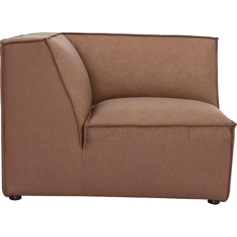 Zentrales Eckmodul für braunes Ledersofa SPLIT (1/5)