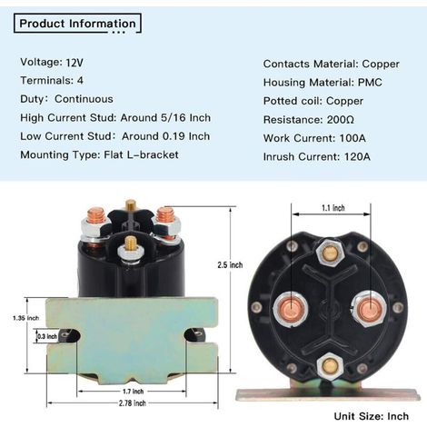 Solénoïde Relais 4 Terminaux JW1-H1950-00-00 JR3-H1950-00-00 JF2-H1950-00 J38-81950-01 Compatible avec Trombetta Compatible (1/3)