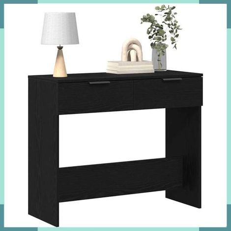 Table console - 862769 - Chêne noir - Bois d'ingénierie - Avec tiroir (1/5)