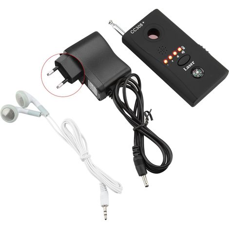Détecteur de signaux sans fil Ortviai CC308 1MHz-6.5GHz pour caméras cachées et micros espions, portable ABS (1/4)