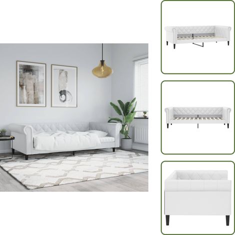 Tagesbett Weiß 80x200 cm Kunstleder - Tagesbett - Tagesbetten - Schlafsofa - Bett (1/5)