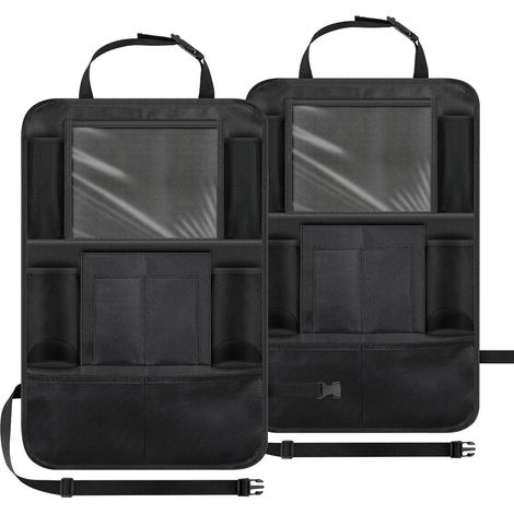 Car Organizer with 10 Pockets, Transparent Tablet Storage, Waterproof 600D Oxford Fabric, Seat Protector, Space Saving, Easy Clip on Installation (1/5)