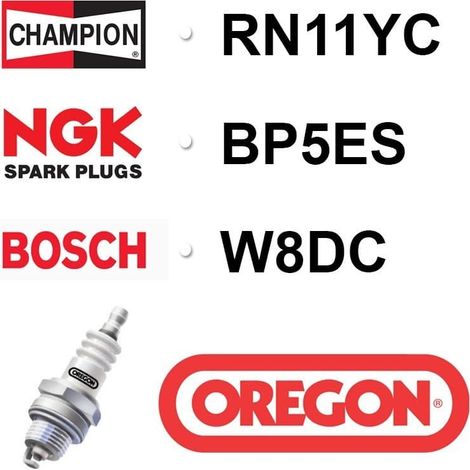 Bougie OREGON - CHAMPION rn11yc NGK bp5es - bpr5es BOSCH w8dc