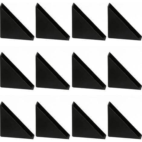 12 Pièces Protection Coin de Table Noir 50x50x10mm, Protection Angle de Table pour Verre, Miroir et Carrelage, Protège Coin de Table en Plastique pour Meubles et Étagères (1/5)