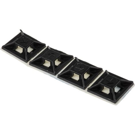 Embase pour serre-câbles autoadhésive noire 12.5mm x 12,5 mm, Ø fixation 3.2mm ( Prix pour Sachet de 50 ) (1/3)