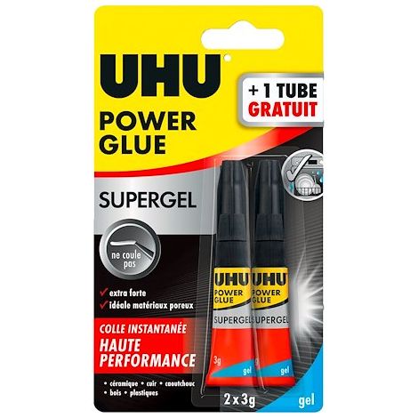 2 Colles Extra Forte Et Rapide Power Glue Gel 3G - Uhu (1/2)