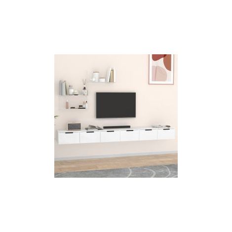 Armoires murales 2 pcs Blanc 102x30x20 Bois d'ingénierie (1/5)