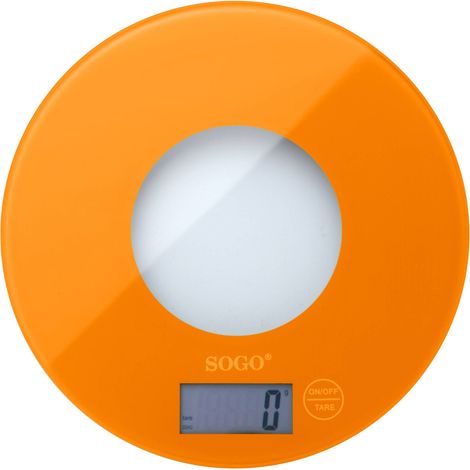 Bilancia elettronica Sogo in vetro colorato arancione (1/2)