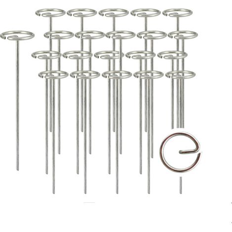 Piquets de jardin galvanisés antirouille de 15 cm (6 po) avec sommets ronds, piquets d'aménagement paysager et piquets pour toile de paillage.
