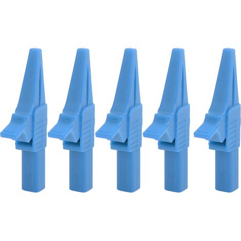 Set mit 5 Multifunktions-Prüfklemmen, 4-mm-Buchse (Blau)