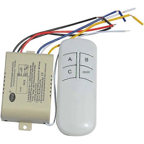 Récepteur de télécommande sans fil ON/OFF à 3 voies pour lampe 220 V (1/5)