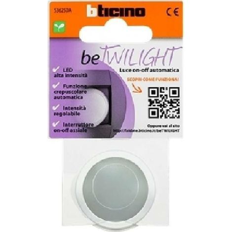 Adaptador Bticino luz automática con interruptor crepuscular enchufe alemán blanco S3625DA (1/2)