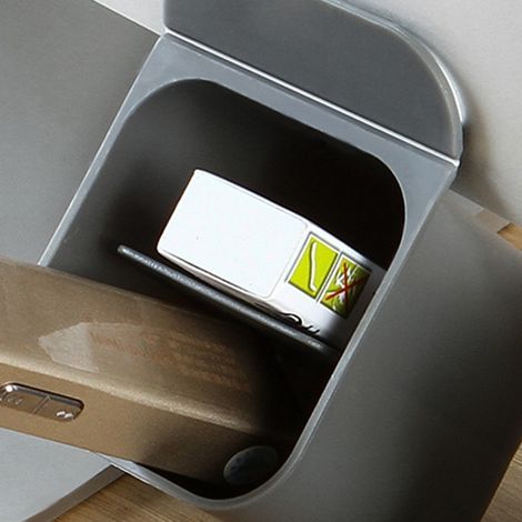 Multifunktionaler Stiftehalter für den Schreibtisch, einfache Aufbewahrungsbox fürs Büro, Computeraufkleber, grauer Aufbewahrungszylinder für Kleinigkeiten (1/5)