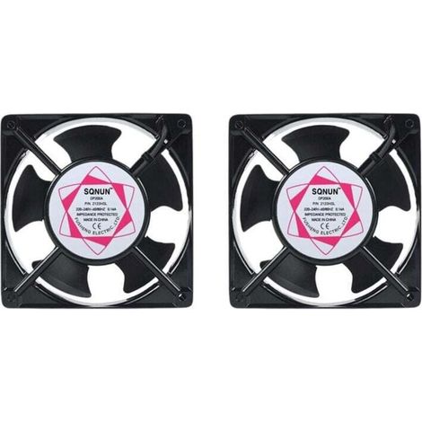 Axiallüfter für Hochtemperatur-Einbaukamine, XU, geräuscharme Metallflügel, Universal, 120 x 120 x 38 mm – 2 Stück – KZQ