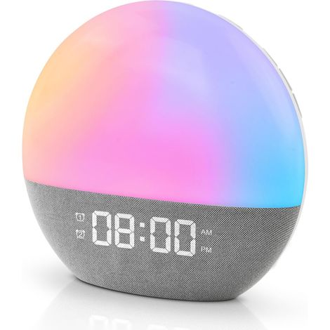 Réveil Lumineux, Réveil simulateur d'aube, Réveil luminothérapie, Sunrise alarm clock, Simulateur d'Aube et Crépuscule, 20 Niveaux de Luminosité, 24 Sons Naturels, Pour Ambiance Adultes et Enfants (1/5)
