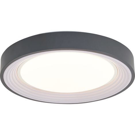 Moderne Deckenleuchte Grau mit Weiß 38cm inkl. LED Dimmbar RGB - Kanton