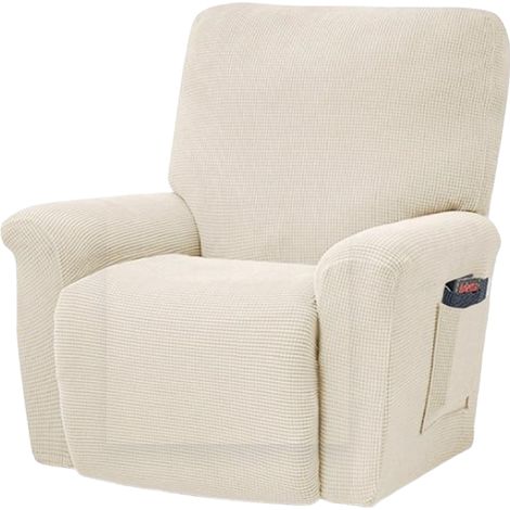 Housse de fauteuil inclinable Cheers,extensible,douce,en polyester,antidérapante,avec poches latérales,en jacquard,pour la maison (1/5)