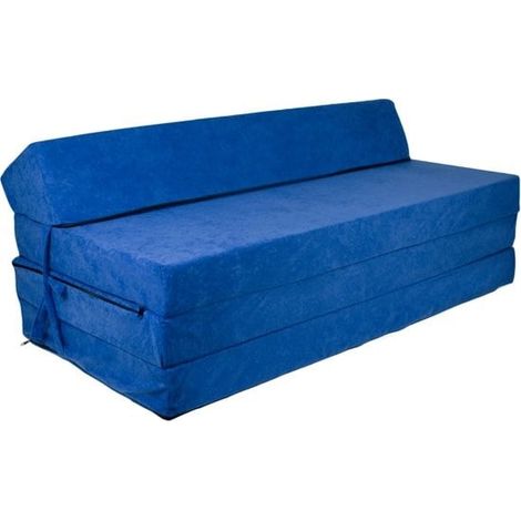 Faltbare Matratze mit Kopfkissen - Waschbarer Bezug - 200 cm x 120 cm x 10 cm - Dunkelblau