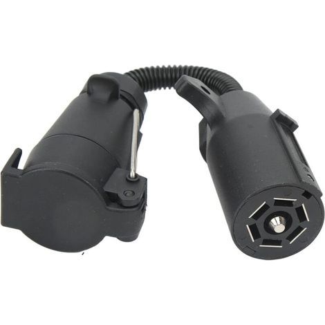 Adaptateur De Prise Remorque 7 Voies, Connecteur De Câblage Rond Européenne 7 Broches Vers Américaine Accessoires Adaptateur Prise Remorque Usa Europe Pour Voiture, Remorque, Attelage, Caravane (1/5)