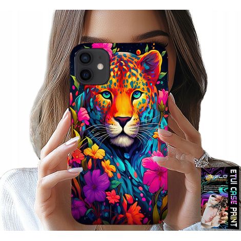 Hülle für iPhone 12 – florales Tigermuster + Folie (1/5)