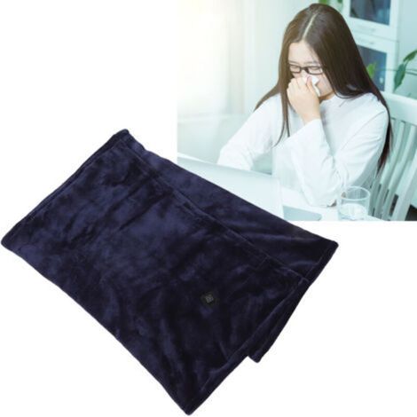 USB heated blanket, electric thermal shawl, temperature-controlled blanket, royal blue
