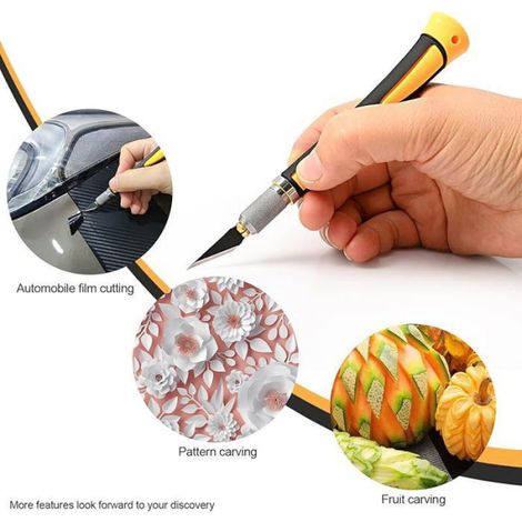 Scalpel - Lame Acier Carbone - Pour Modélisme Artisanat Découpe Précise - 10 Lames Incluses (1/5)