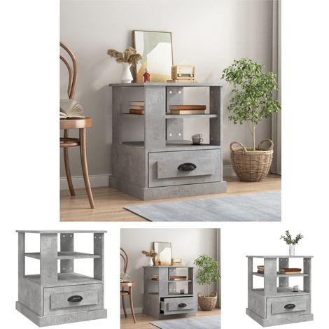 Stauraum - vidaXL Beistelltisch Betongrau 50x50x60 cm Holzwerkstoff - Dekor (1/5)