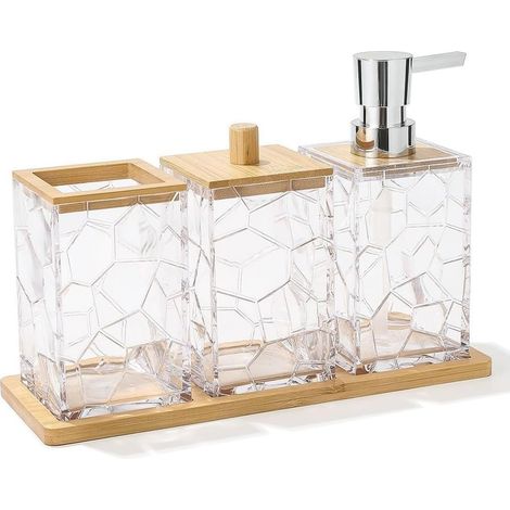 soap dispenser toothbrush holder cotton swab tray toiletry