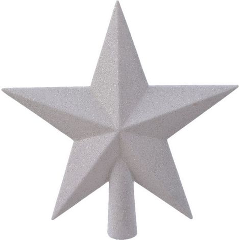 Etoile De Couleur Blanche Pour Arbre De Noel. 19x4,2x19cm (1/3)