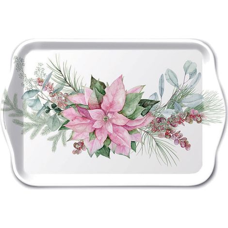 Mini plateau de Noël poinsettia rose (1/2)