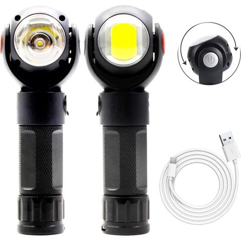Lámpara de trabajo LED, lámpara de taller T6 COB superbrillante, linterna giratoria de 360° recargable por USB con 7 modos de luz, lámpara de camping. (1/5)
