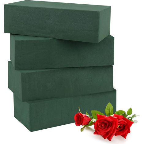 Mousse Florale - 4 Pièces - Plastique Phénolique - Hydratation Durable - Mariage et Bricolage - 22x10x6,6cm (1/5)