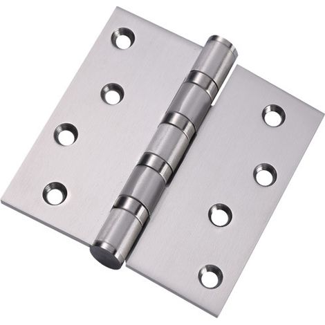 1 paire de charnières de porte chromées à roulement à billes pour portes intérieures et extérieures argentées (1/5)