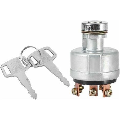 Interrupteur d'allumage, 6 broches 2 clés pelle étanche interrupteur de démarrage pour Kobelco SK200-3 SK200-5 SK120-5 pour voiture, moto, bateau, tracteur, remorque, Pel (1/5)