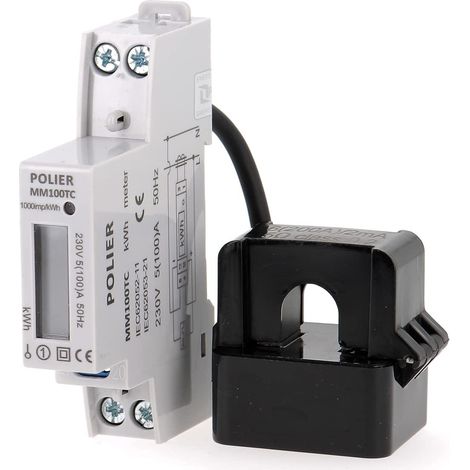 Contatore Modulare di Consumo Elettrico Polier 100A LCD
