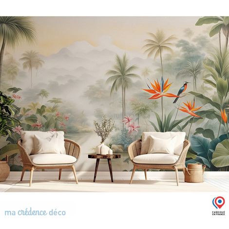 Papier peint : Jungle tropicale colorée - Intissé - 200 cm - 280 cm (1/5)