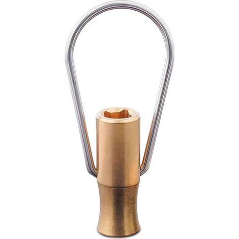 Clé pour robinet 2 en 1 pour raccord carré et denté, clé à changement rapide en cuivre pour robinet extérieur, robinet d'angle (1 pièce) (1/5)