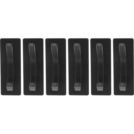 Lot de 6 crochets adhésifs muraux doubles en acier inoxydable noir pour serviettes et vêtements (1/5)