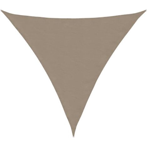 Voile d’ombrage triangulaire XXL – 6 x 6 x 6 m – Taupe – Oxford PU – Résistant à l’eau et UV – Cordes incluses (1/5)